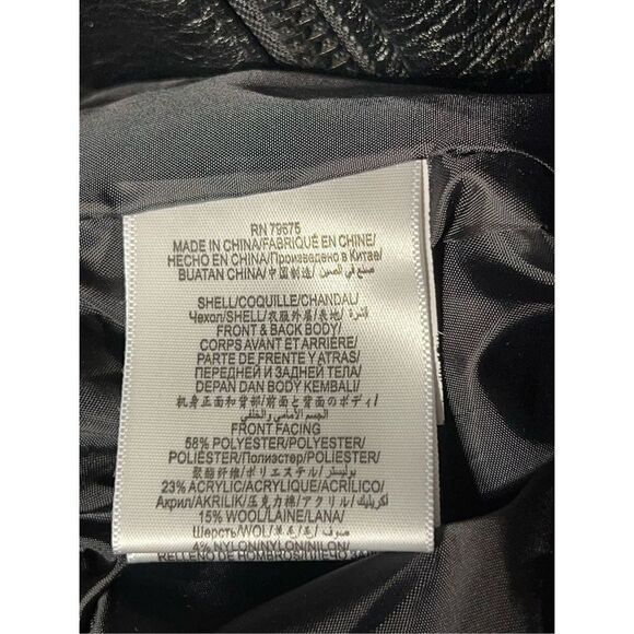 BCBGeneration Black Wool Tweed Vegan Leather Moto Jacket Size XSmall - Picture 6 of 6
